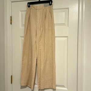 HOLLISTER LIVVY ULTRA HIGH-RISE LINEN-BLEND WIDE-LEG PANTS (XS)